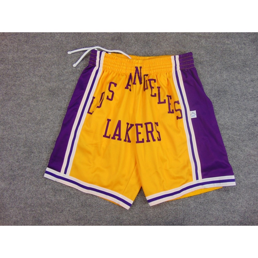 Los Angeles Lakers Shorts Mens Medium Mitchell & Ness Yellow Purple‎ Mesh NBA